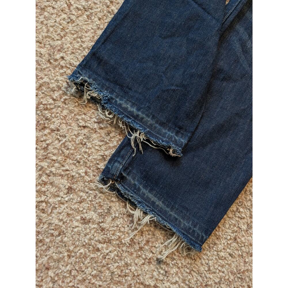 Levi's Men 511 Slim Fit White Oak Cone Denim Jeans Dark Wash Blue 33x34 Raw Hem - Picture 7 of 11